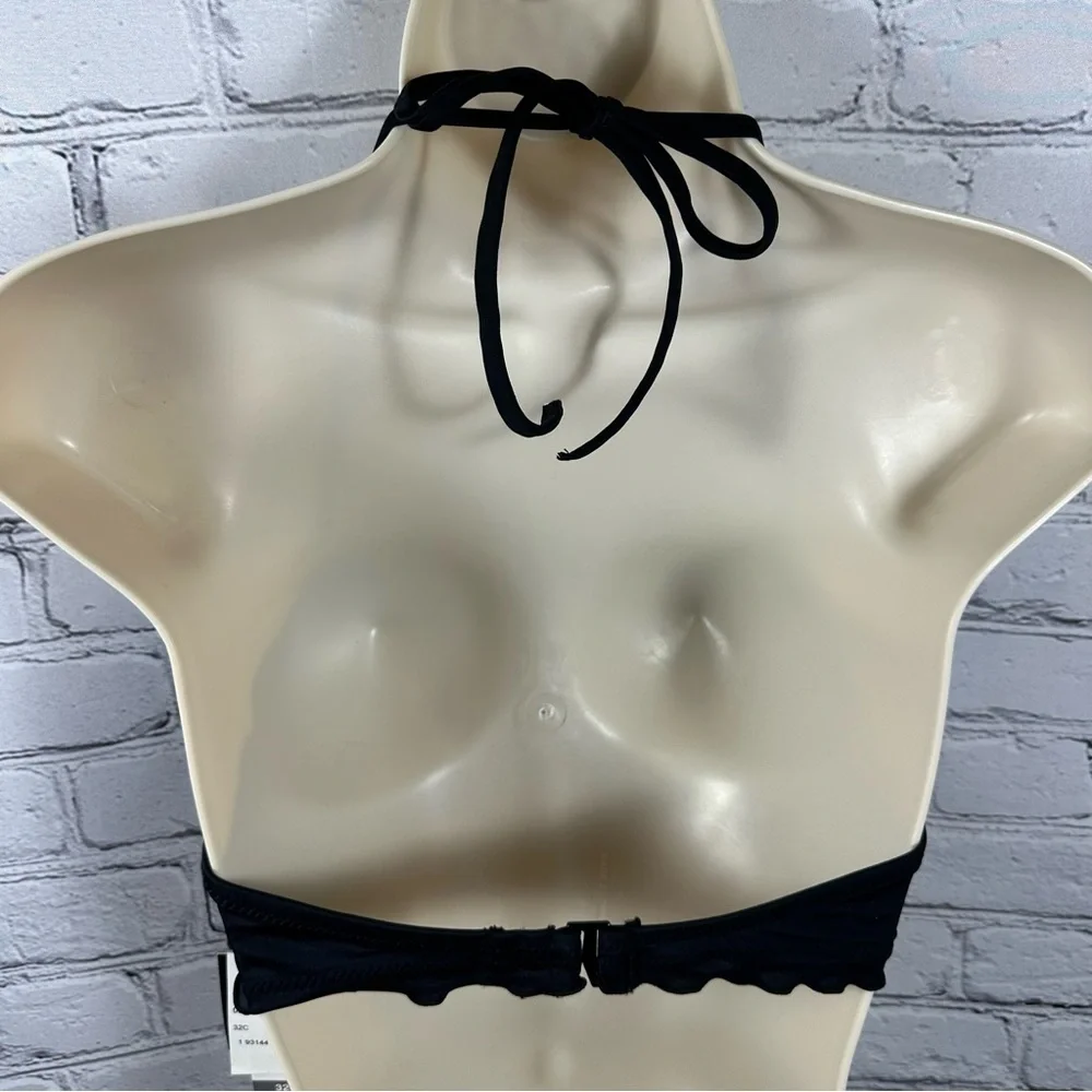Sundazed Nixie Bra Size Halter Bikini Swim Top Ruffled Underwire Support 32C NWT